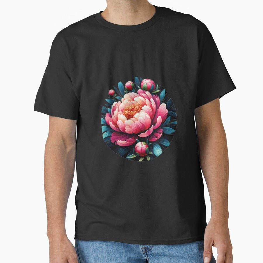 Pink Peony retro floral flowers by Expressions-Sel