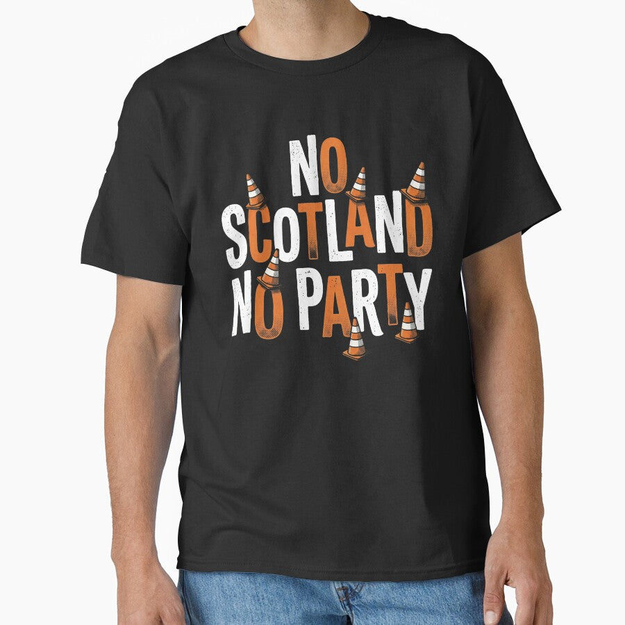 No Scotland No Party Tartan Army Traffic Cone Football by AdyKurniawan