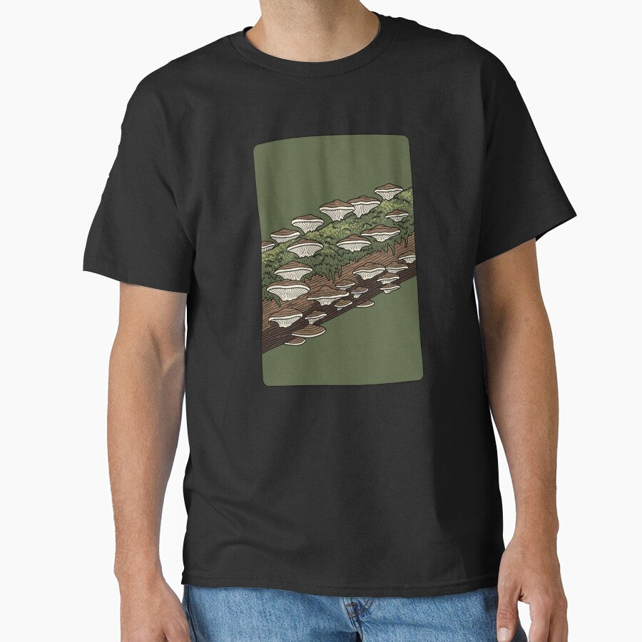 Mushrooms on Tree Stump - Forest Scene by BRU Design