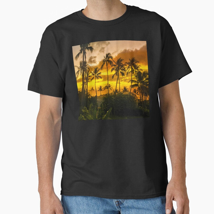 Tropical Gold and Tangerine Hawaiian Sunset Art Photo by DEC02