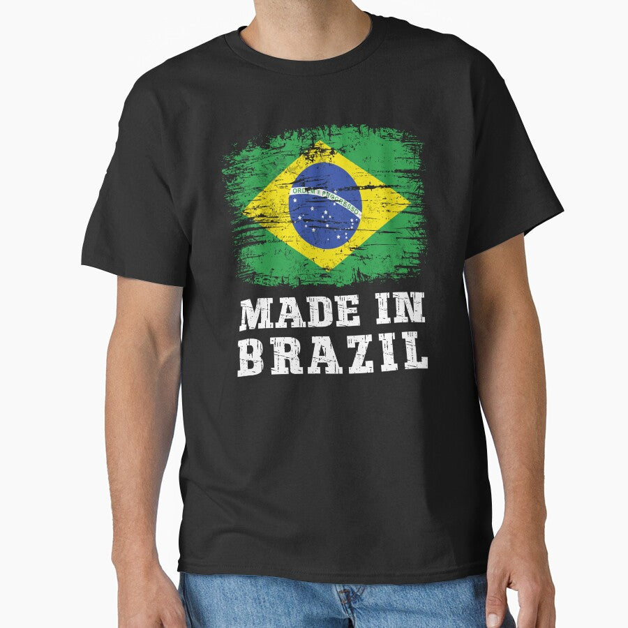 Vintage Made in Brazil Distressed Brazilian Flag by Dmetalx Art Apparel
