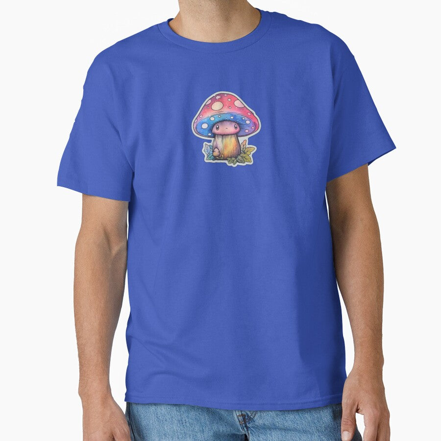 Sad Anime Mushroom | Blue Watercolour | Happy, Cute, Nature, Kawaii, Woods, Forest by FantasySoul