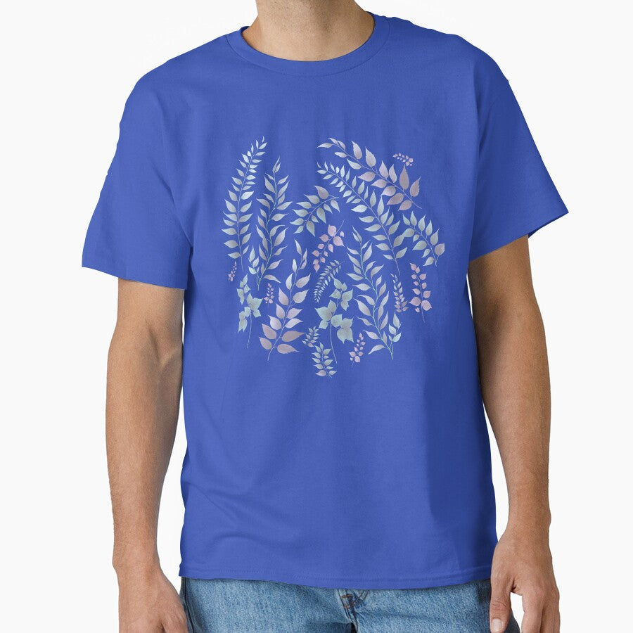 Greenery Botanical Print Purple Blue by SilverPegasus