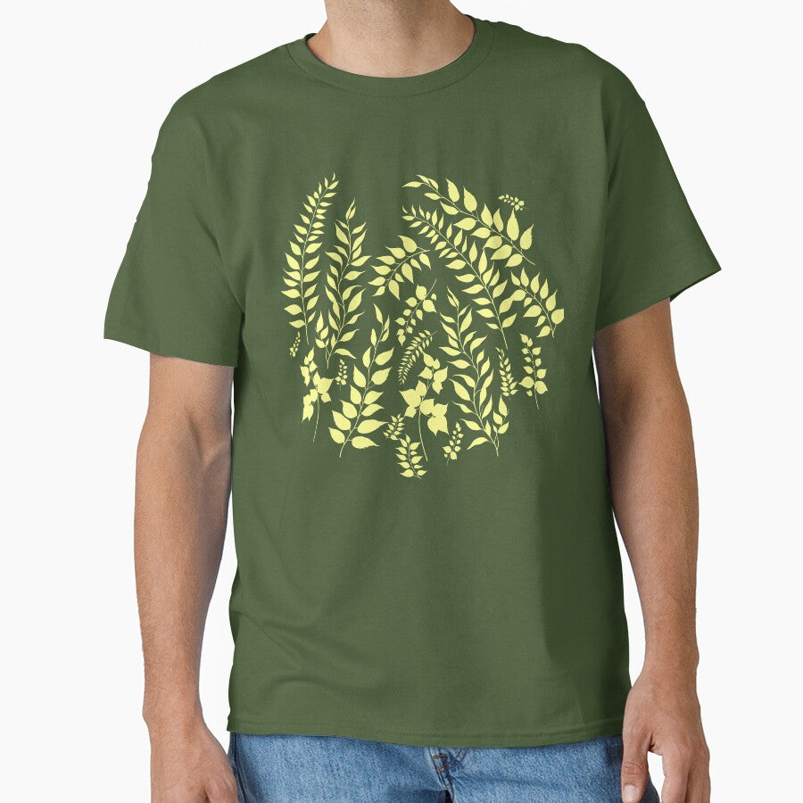 Greenery Botanical Print Yellow and White by SilverPegasus
