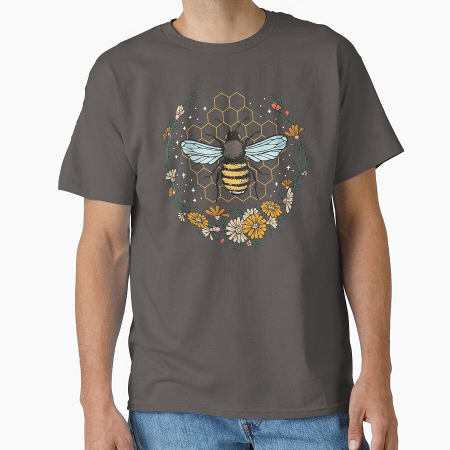 Floral Honeycomb Bee Lover Art by MrEddie10