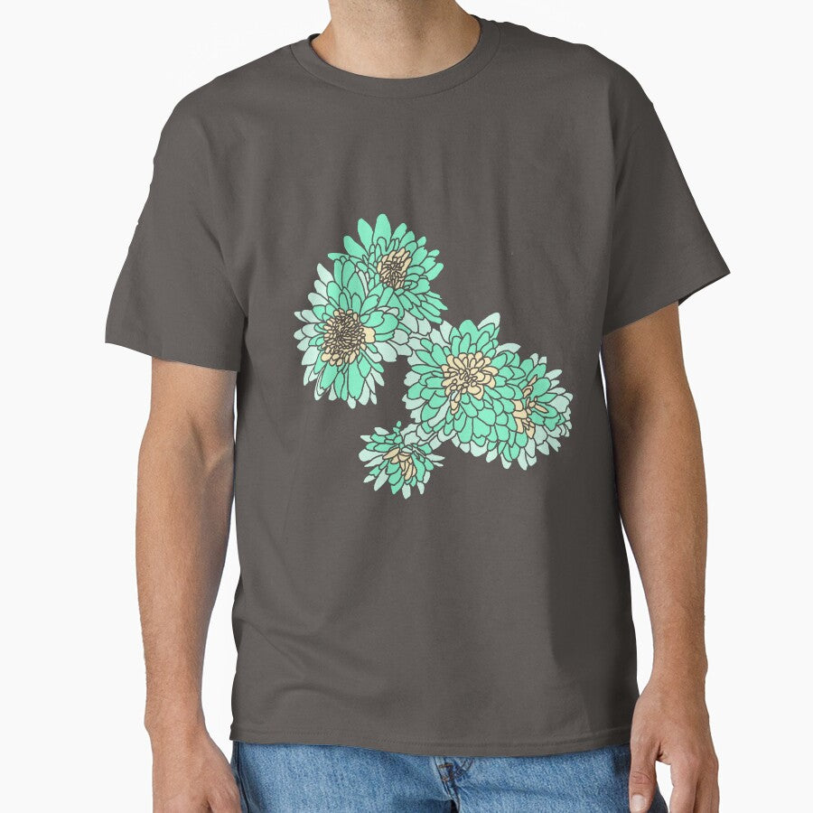 Flowy floral - blue chrysanthemum (mums) by PBerry