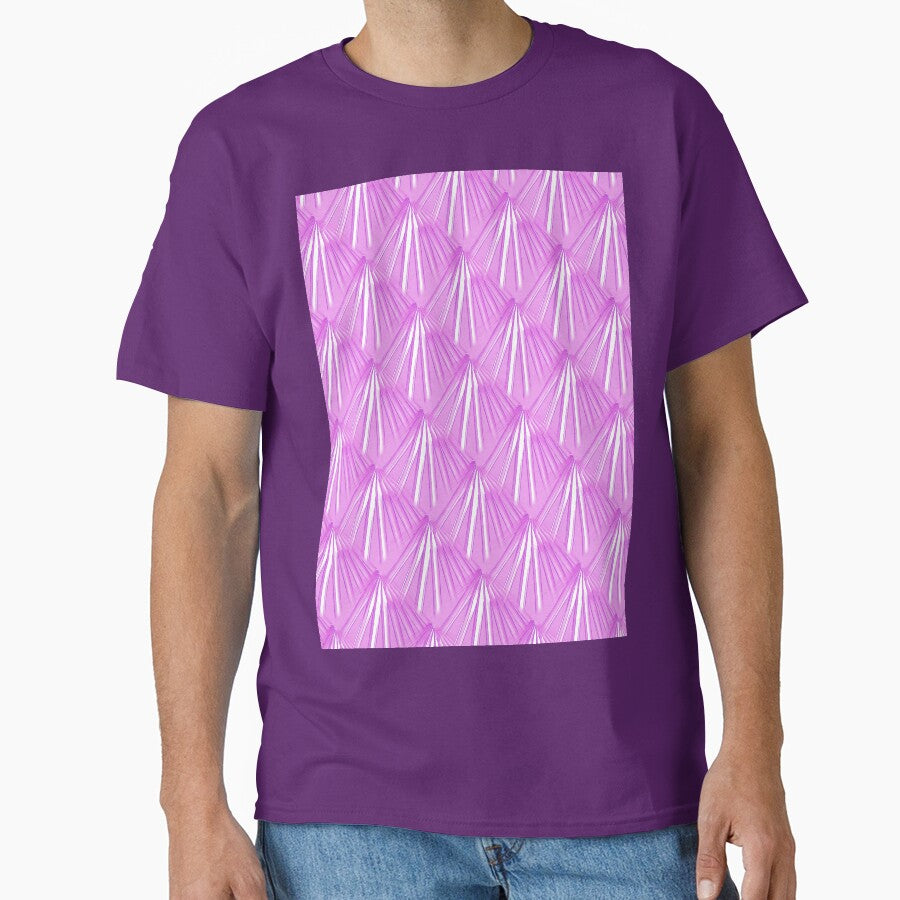 Art Deco Tropical Beach Palm Vacation Vector Pink Tones by taiche