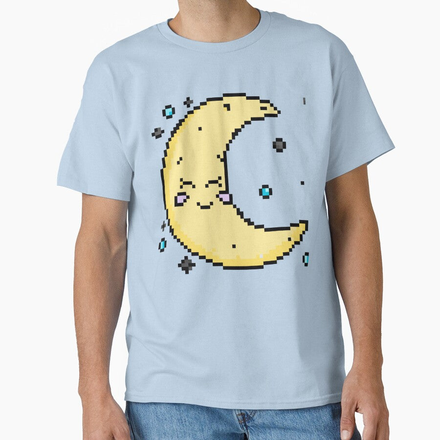 Pixel Art Cute Moon Face by Handstand365