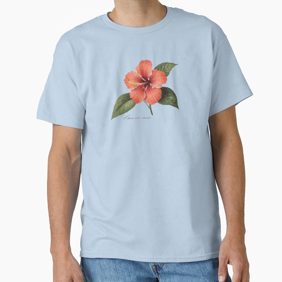 Hibiscus rosa-sinensis | Flowering Branch Botanical Illustration (No Background) by ChristinePartlow