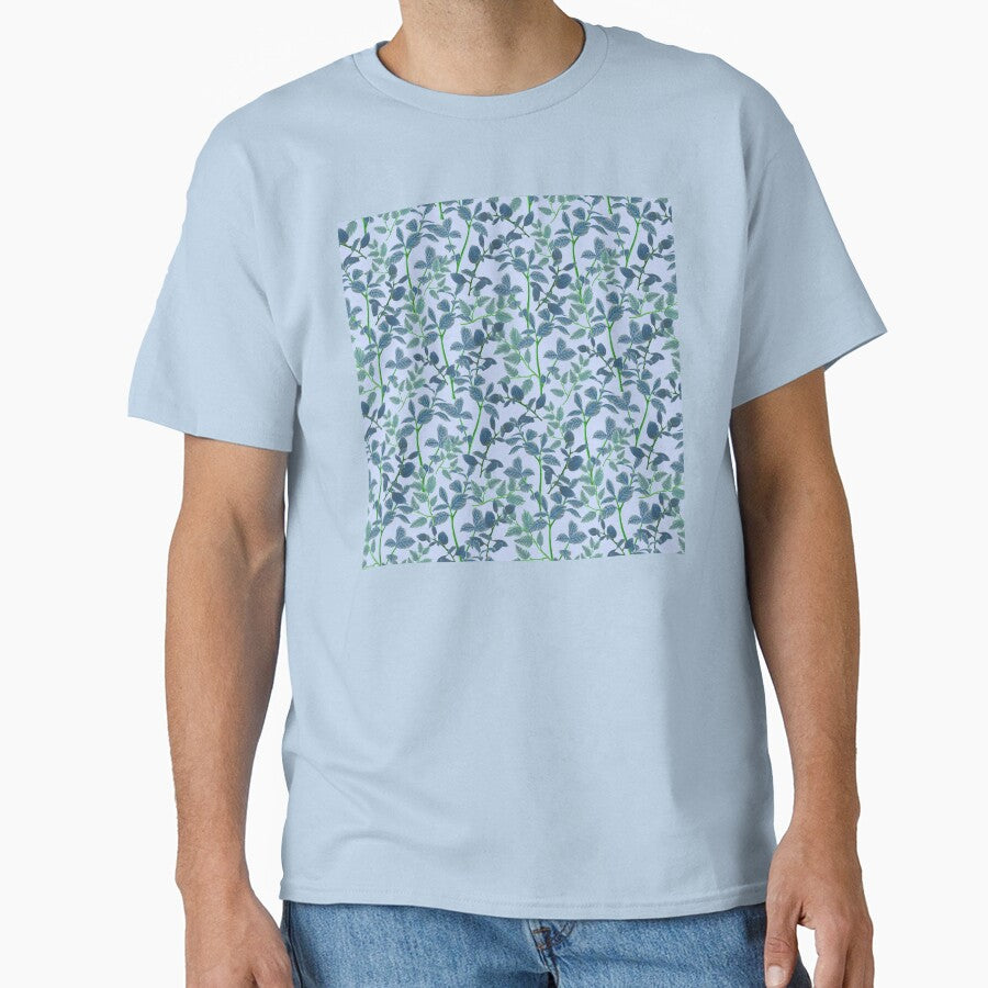 Floral garden- Branches-blue and minty by Aforesty