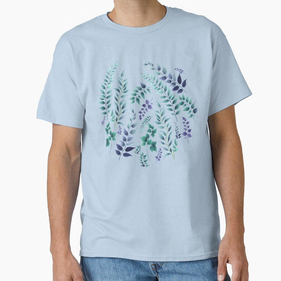 Greenery Botanical Print Purple Teal by SilverPegasus