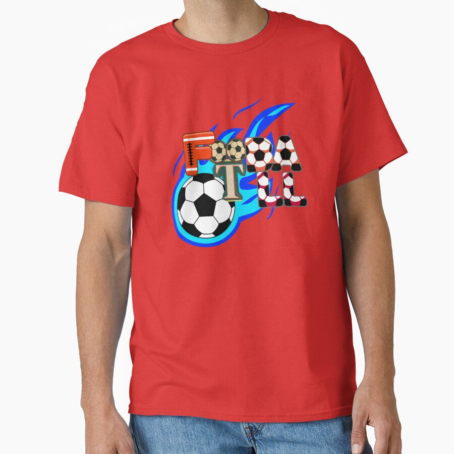 Football Typography Art -Soccer Ball Flame Sports Design by Palette _Vibes