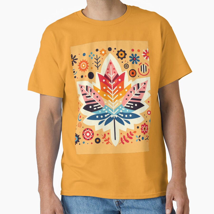 Maple Leaf Rainbow Vibrant Autumnal Display - Scandinavian Folk Art by heidiannemorris © by FOLK ART FUSION by heidiannemorris