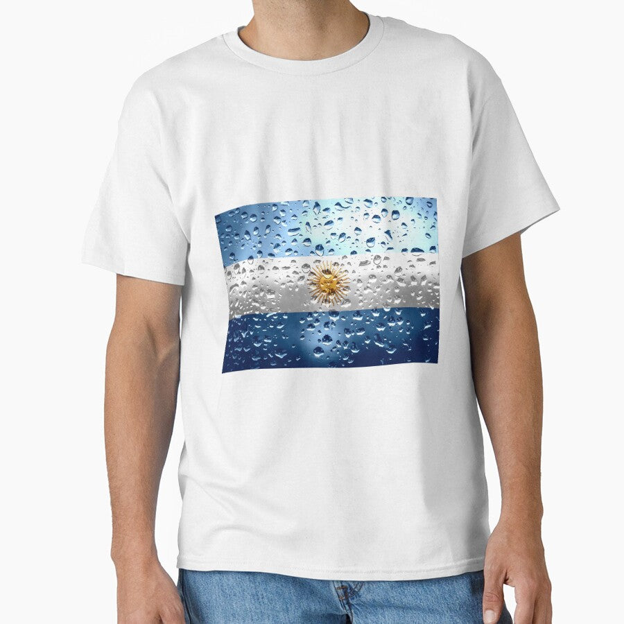 Flag of Argentina - Raindrops Metallic Metal Water Rain Car Bumper Flags Grunge by Dr-Pen