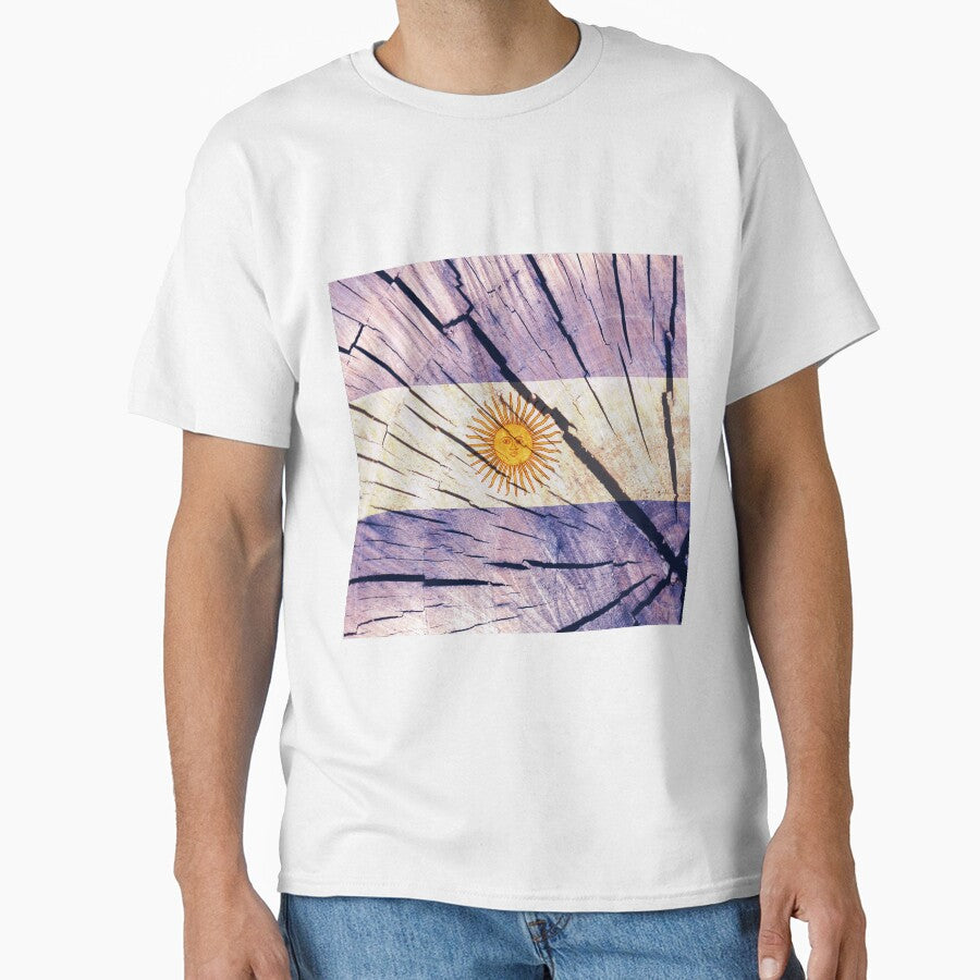 Flag of Argentina - Tree Trunk Wood Lumberjack Carpenter Labor Flags Grunge Outdoor by Dr-Pen
