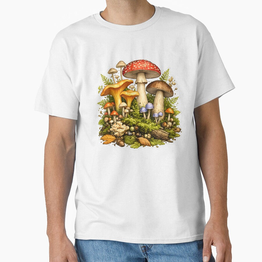 Cool Mushroom Mycology Gift for Fungi Lovers Cottagecore Goblincore Art Design by Divakar Fashion