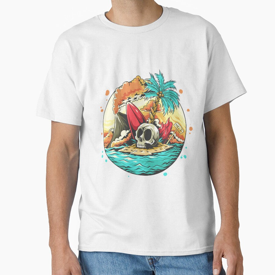 Summer Skull Head On The Beach by Fine Art California