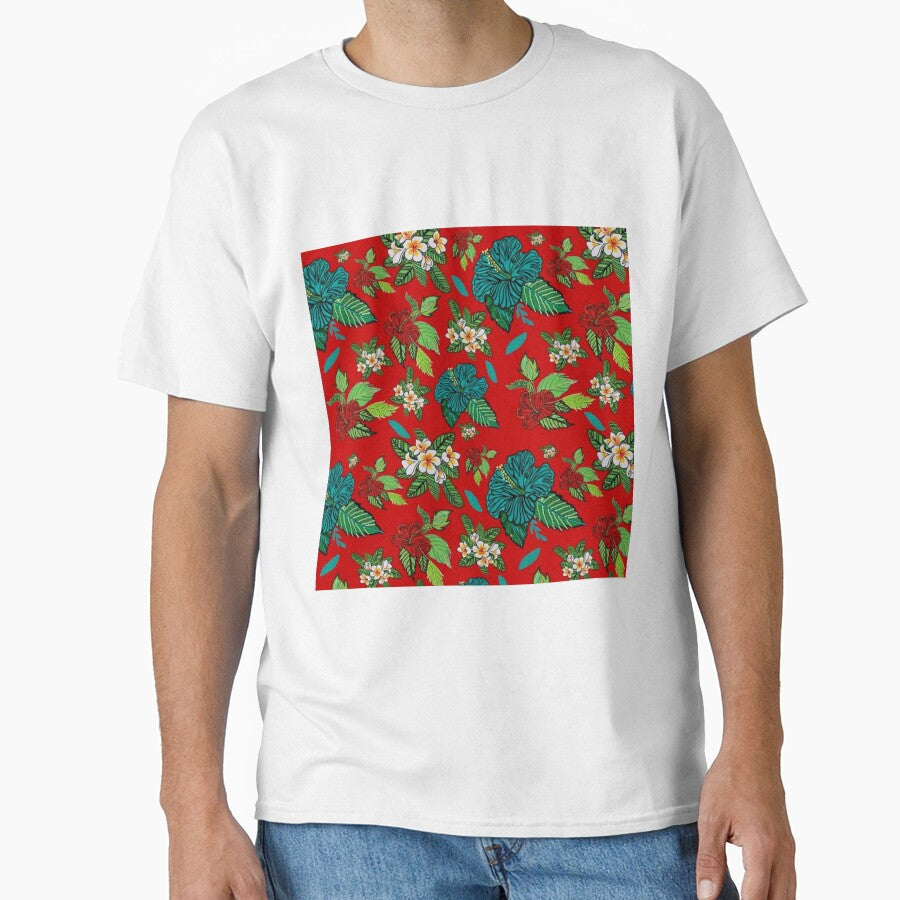 Christmas Australian Hibiscus and Frangipanni Flowers by Tracey  Bartlett