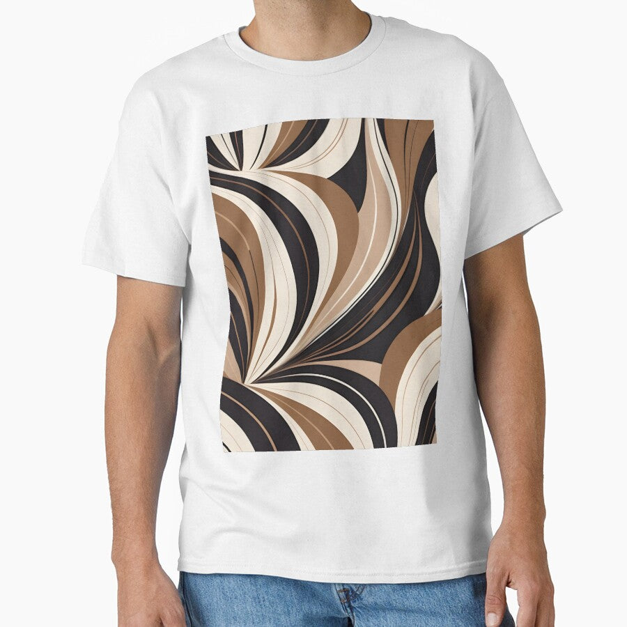 Mid Century Modern Abstract Botanical Chocolate Brown, Beige by Prints and Lifestyle