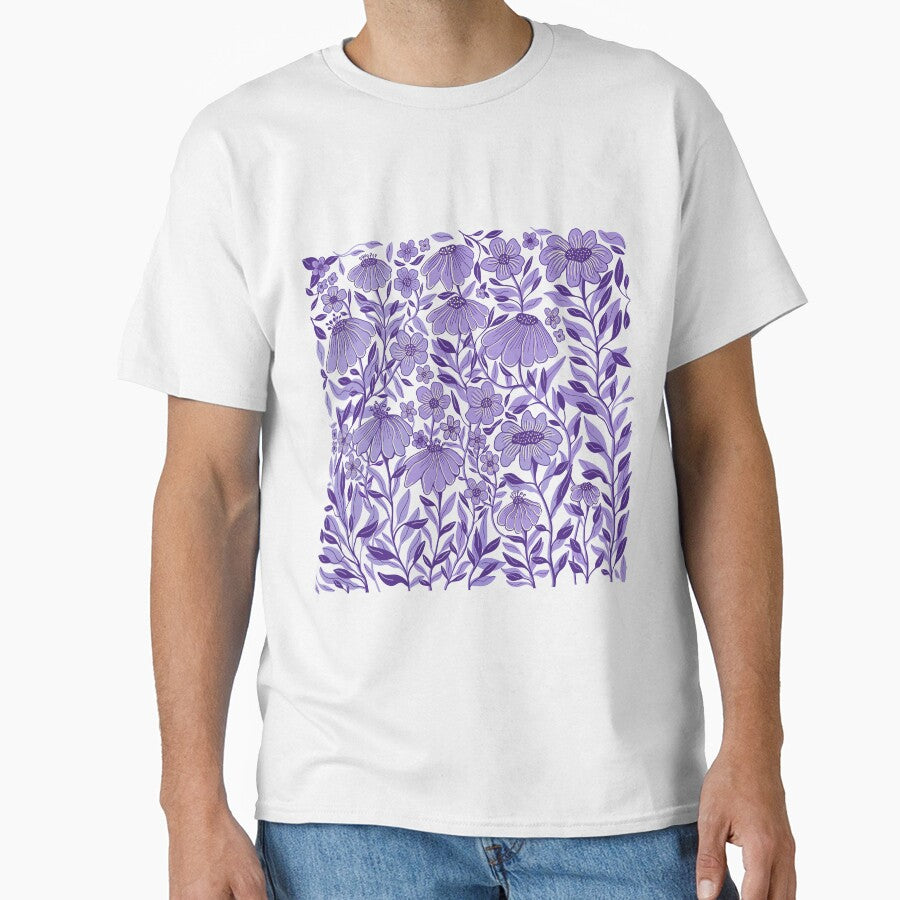 Violet Floral Pattern for Phone Cases, Curtains, Mugs, Home Decor, Stickers, Art Prints, Fabrics, and Tote Bags by Daniela Vargas Ilustra