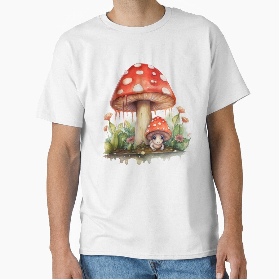 Cute frog with red mushroom umbrella watercolor by OliveAndSnow