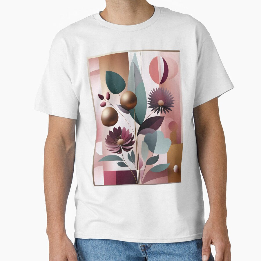 Mid Century Modern Abstract Botanical  Floral Pattern  Berry, Gold #1 by Prints and Lifestyle