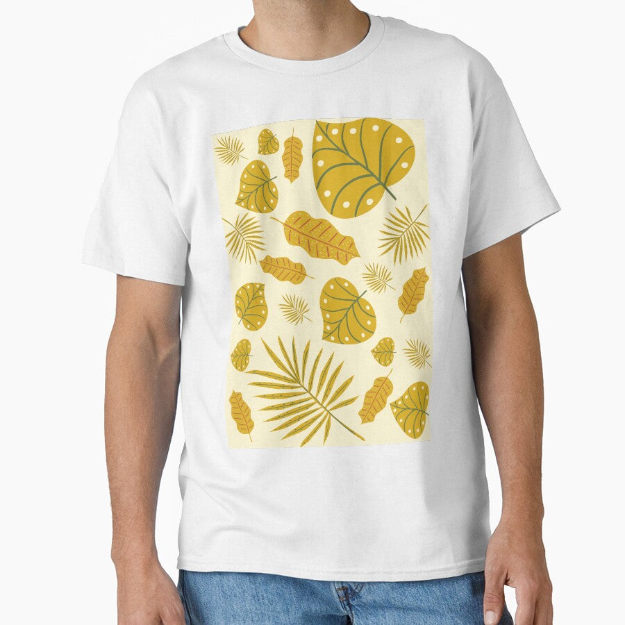 orange tropical leaves aesthetic print by shivanigautam
