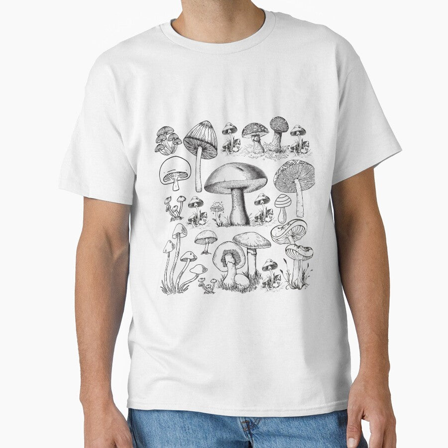 Mushroom Pattern Botanical Shrooms by ArtThrobDesigns