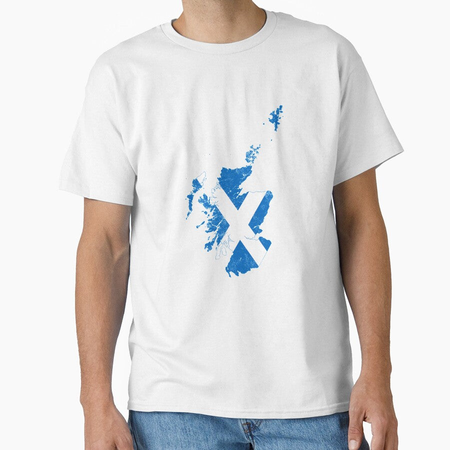 Scotland Flag map tshirt distressed vintage by farhanhafeez