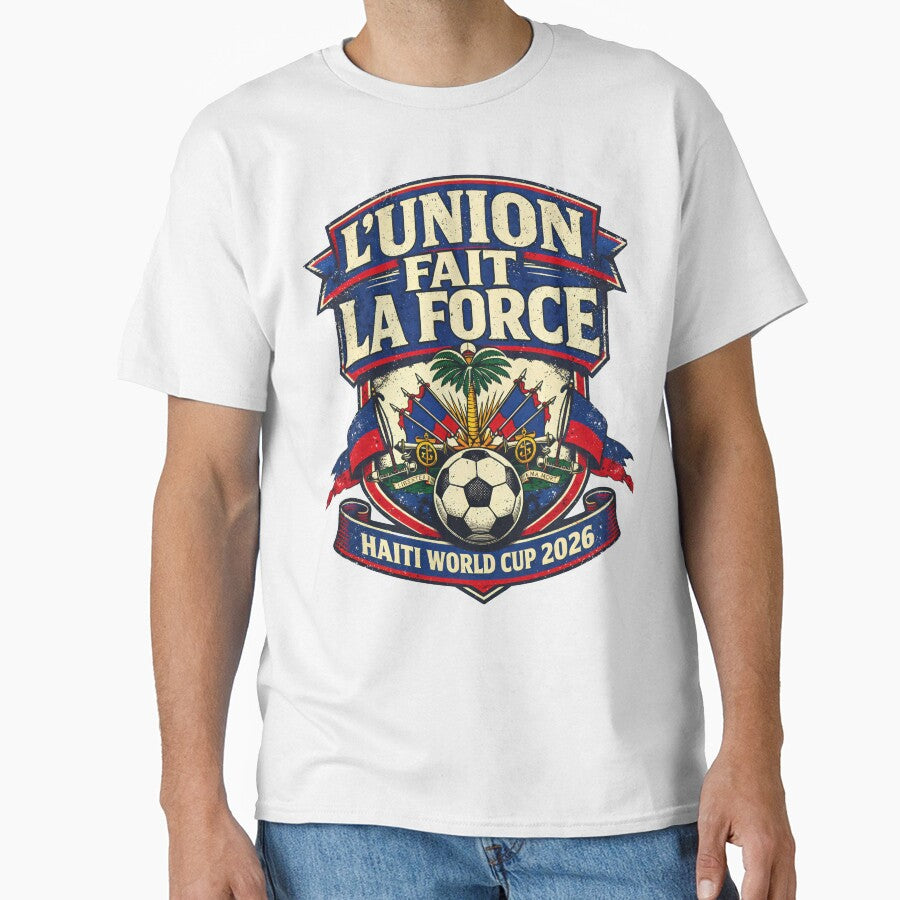 L'Union Fait La Force Haiti Distressed Vintage Soccer World Cup 2026 Fan Gift Haitian Motto Badge  Kreyol by BrickByDream