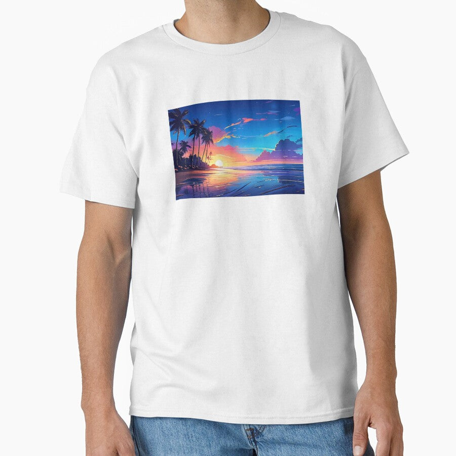 Sunset on the Beach – Stunning Coastal Sunset Art with Vibrant Colors and Tranquil Vibes by UniGift