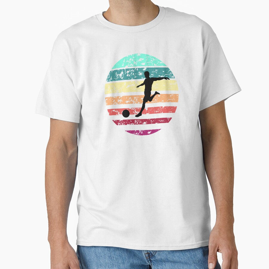 soccer push kick boy vintage summer retro football by Panda  Art