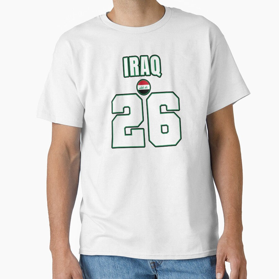Iraq 26 Football Shirt Style Design – Iraq National Team Apparel by The Hairy Melon