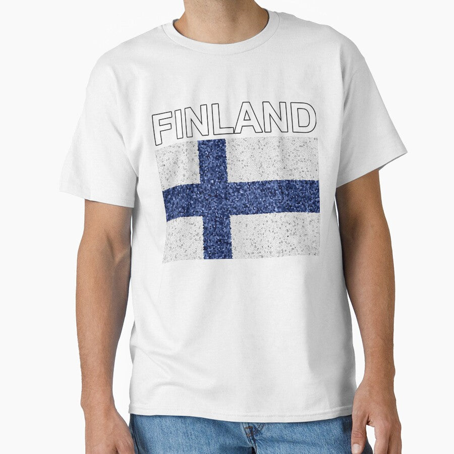 Finland Flag Deluxe Mosaic Style by merchhost