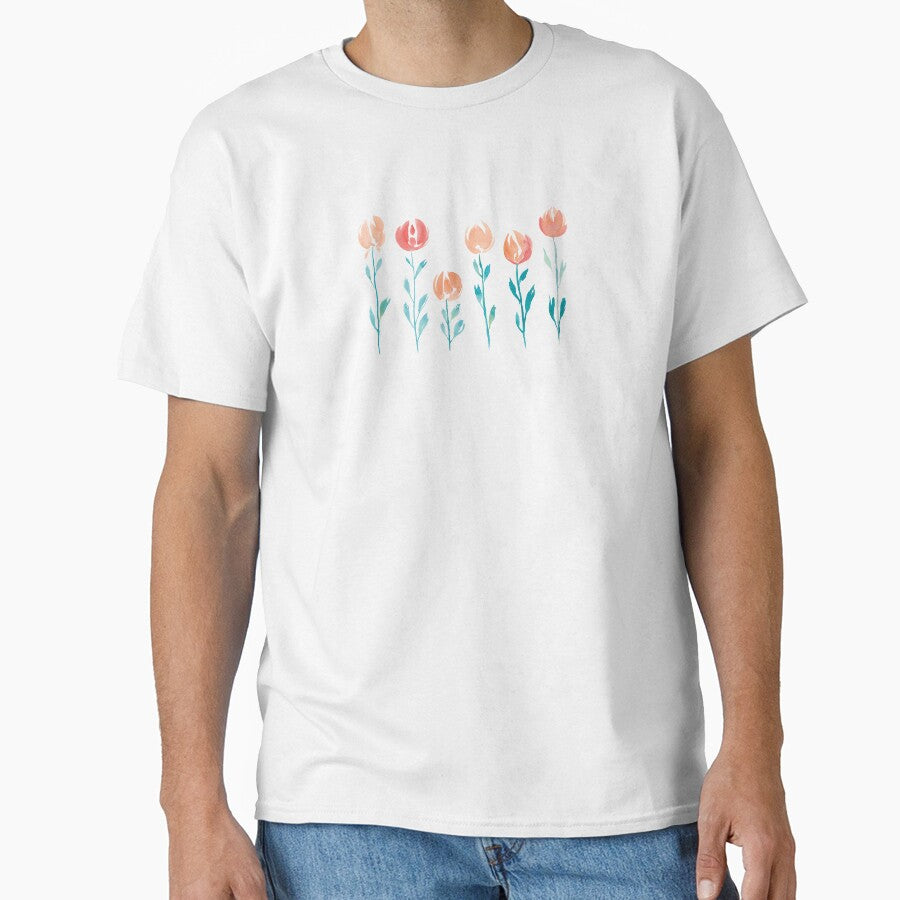 Floral Stems | Orange and Mint by RebeccaFlaherty