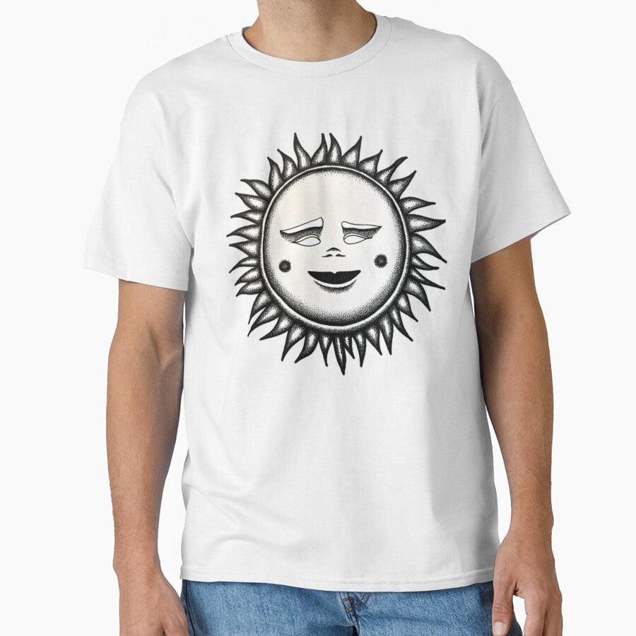 Black and White Smiling Sun by Skele-sketch