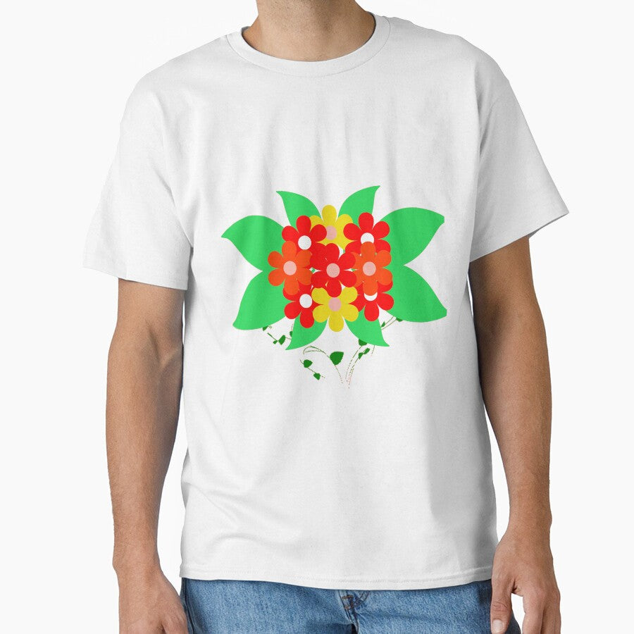 Floral and Leaves - Red, Orange and Yellow Flowers by HansiniDesigns