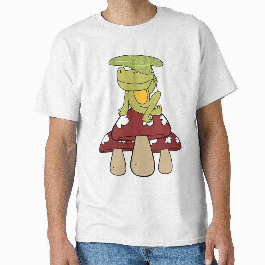 Cute Frog Sitting On A Mushroom, Frog Lover Gift, Cottagecore by GatheringPlace