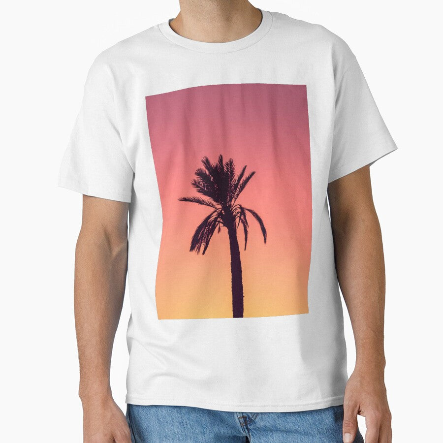 Tropical Pink Palm Trees Sunset by newburyboutique