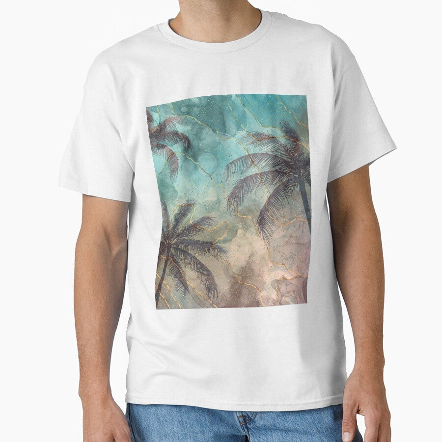 summer gold marble palm tree pattern by Beeroclock