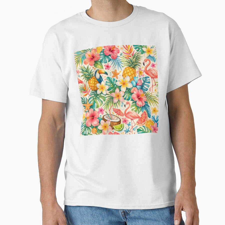 Tropical Floral Pattern Summer Beach Vibes by NatureSight