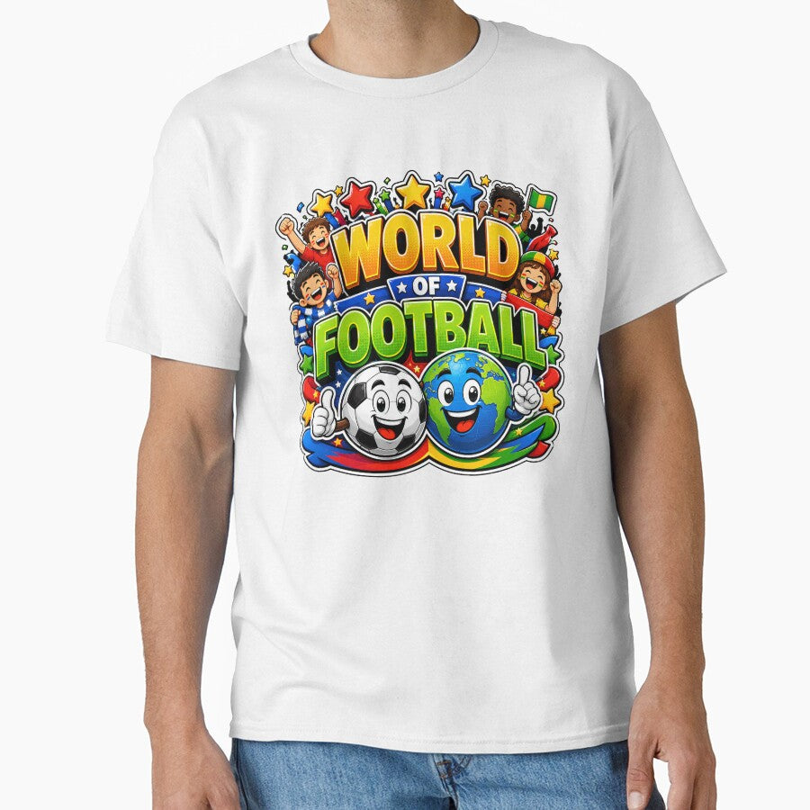 World of Football Cartoon Sticker | Cute Soccer Ball & Globe Mascot Sports Design by M.Store
