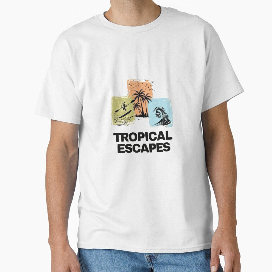 "Vibrant Tropical Illustration with Whimsical Black Silhouettes – Exotic and Artistic Design" by IINSPIRA