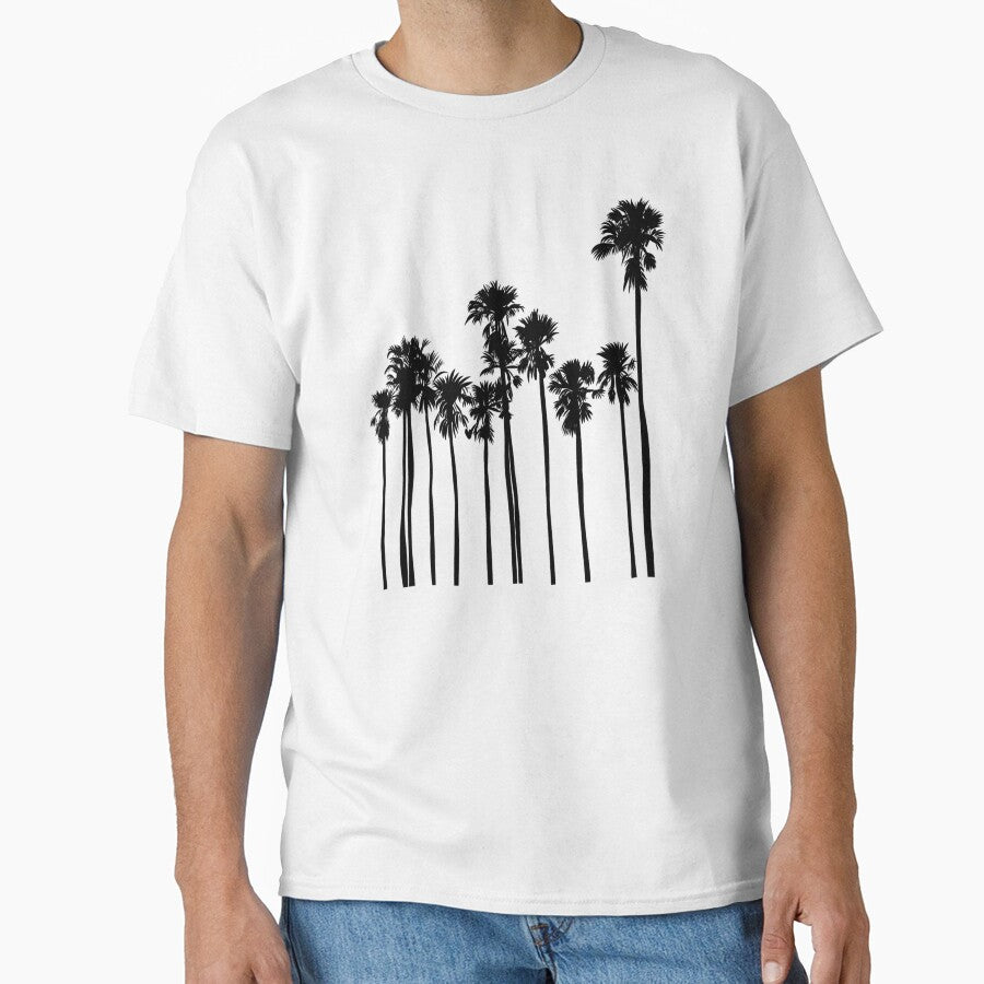 Black and white palm trees art print by dcrc