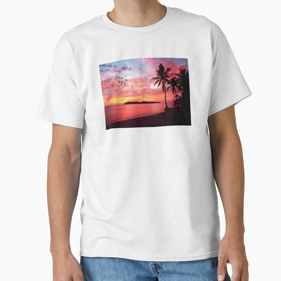 Pink Purple and Blue Summer Sunset Beach View by CheraeLynn