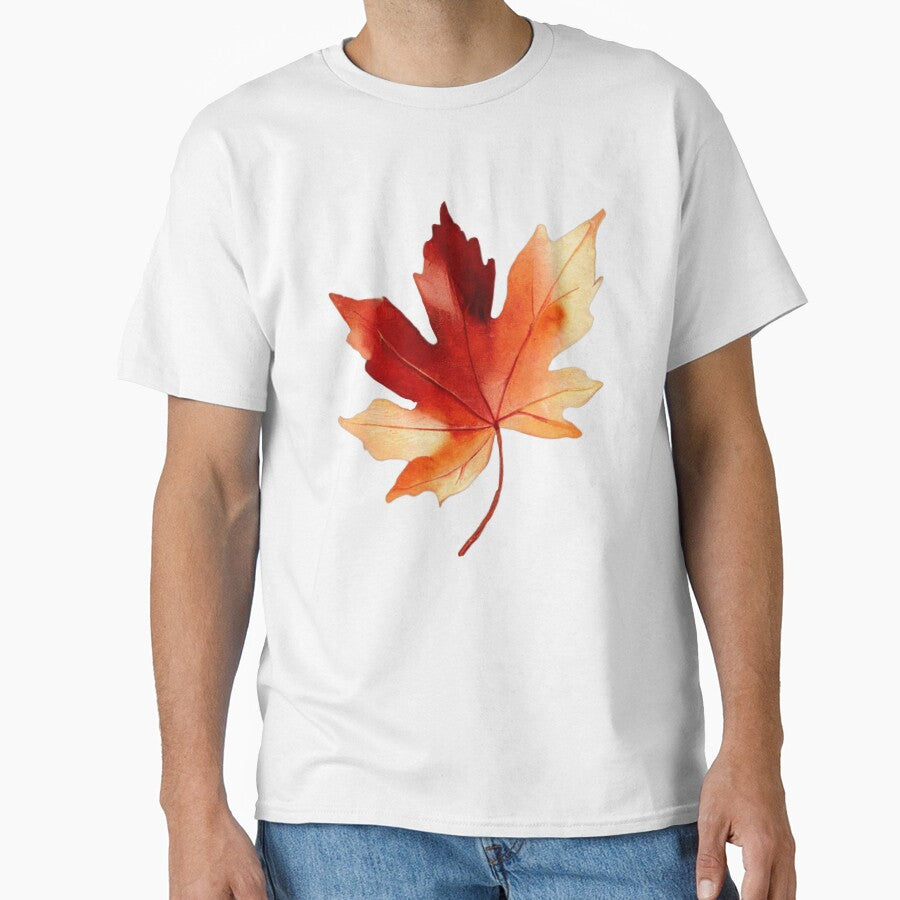 Autumn Leaf Illustration – Red and Orange Fall Foliage by Floraphoria