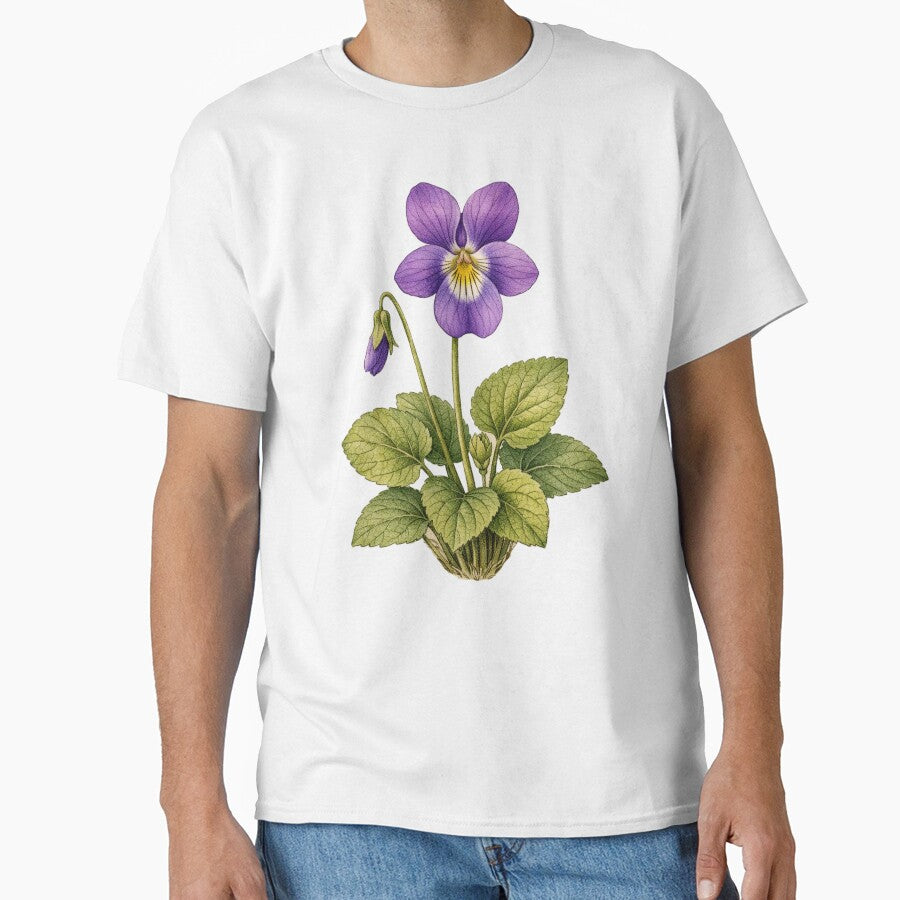 Viola Odorata Vintage Botanical Print - Antique Violet Wall Art by Darlin8888