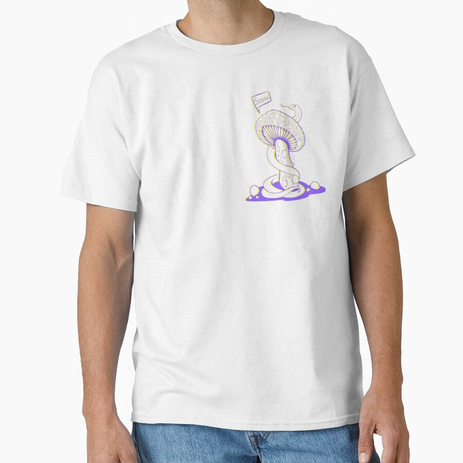 Poisonous acid neon purple and yellow mushroom with bubbles and snake by MalkyTea