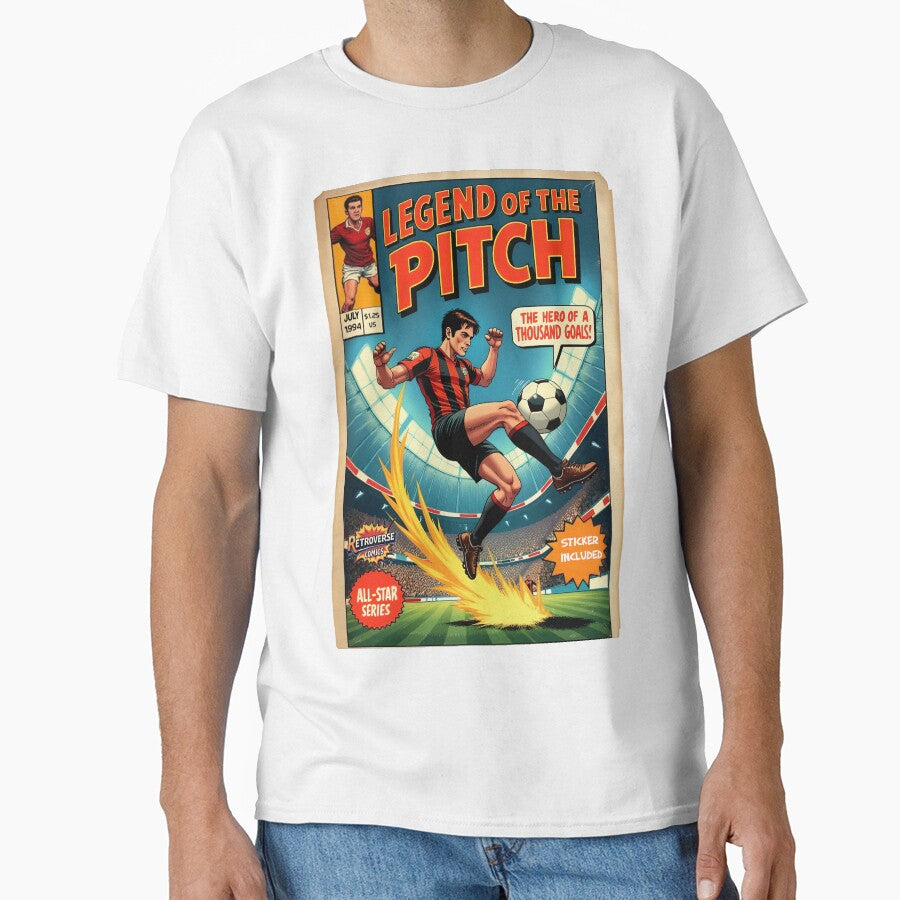 Comic book cover poster soccer player by JonelleTshirts