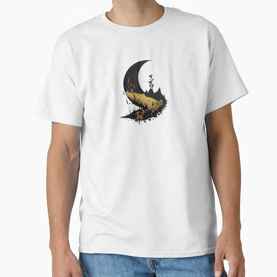 Black and Gold Crescent Landscape by ShadowAndSlate